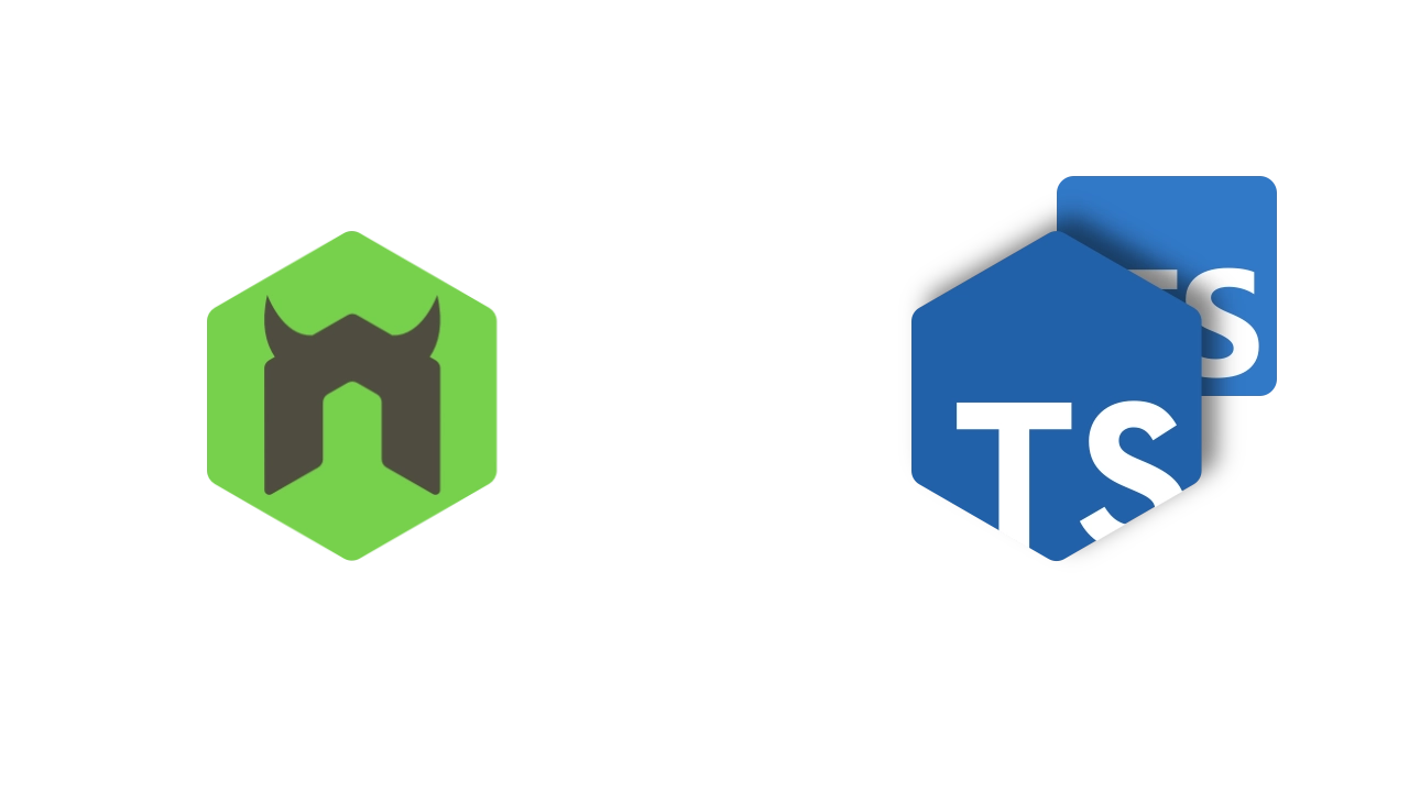 nodemon and ts-node logos with tsc logo in the background